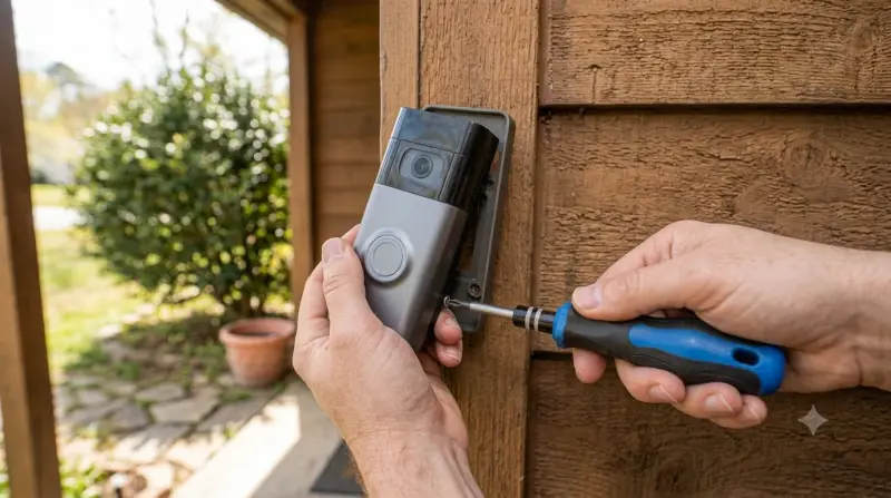 Installing a doorbell camera with a screwdriver